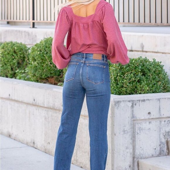 Judy blue Johnny high-rise hidden button fly dad‎ jeans Women's NWT in packaging - Picture 2 of 12